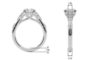 Sculpted Ov Center Round Diamond Engagement Ring â€” 10K/14K Gold & Platinum