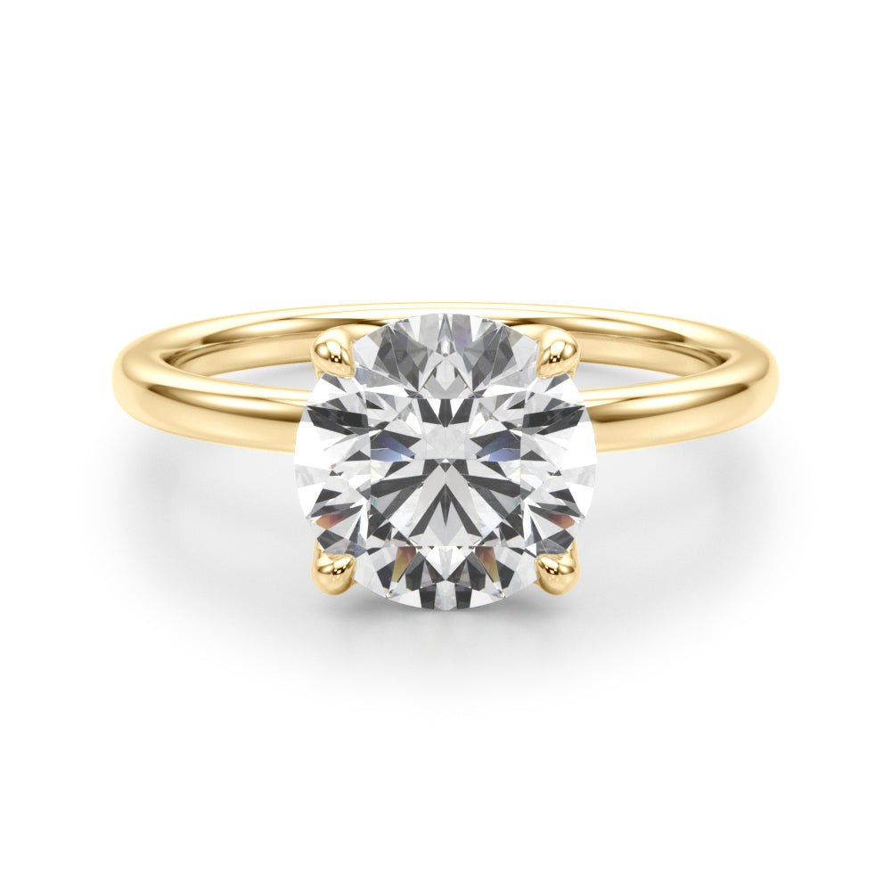 Radiant Hidden Halo Ov Engagement Ring Round Diamond Engagement Ring â€” 10K/14K Gold & Platinum