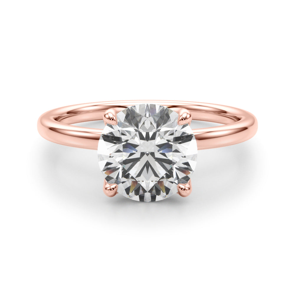 Radiant Hidden Halo Ov Engagement Ring Round Diamond Engagement Ring â€” 10K/14K Gold & Platinum