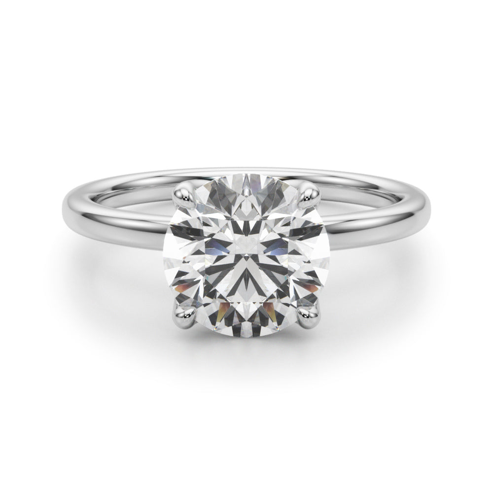 Radiant Hidden Halo Ov Engagement Ring Round Diamond Engagement Ring â€” 10K/14K Gold & Platinum