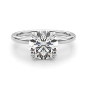 Radiant Hidden Halo Ov Engagement Ring Round Diamond Engagement Ring â€” 10K/14K Gold & Platinum