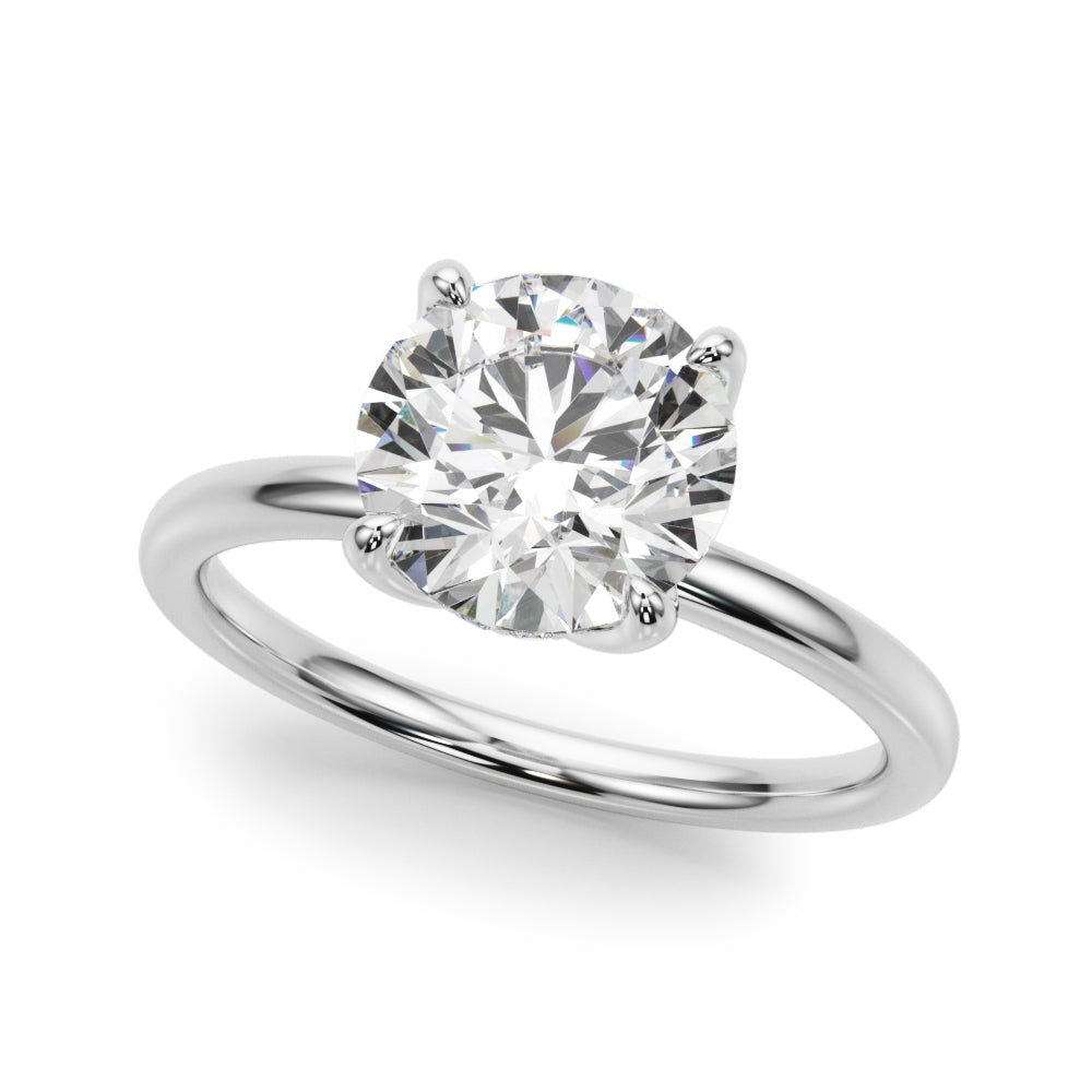Radiant Hidden Halo Ov Engagement Ring Round Diamond Engagement Ring â€” 10K/14K Gold & Platinum
