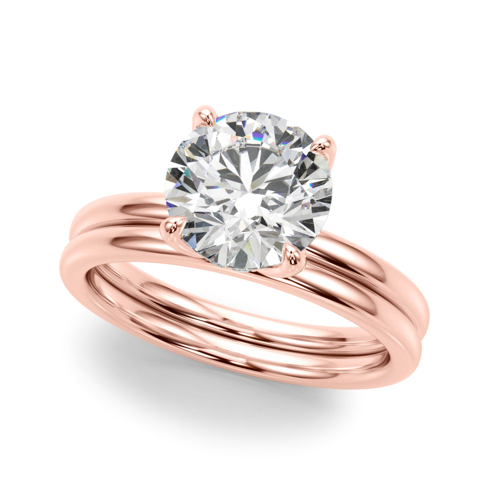 Radiant Hidden Halo Ov Engagement Ring Round Diamond Engagement Ring â€” 10K/14K Gold & Platinum