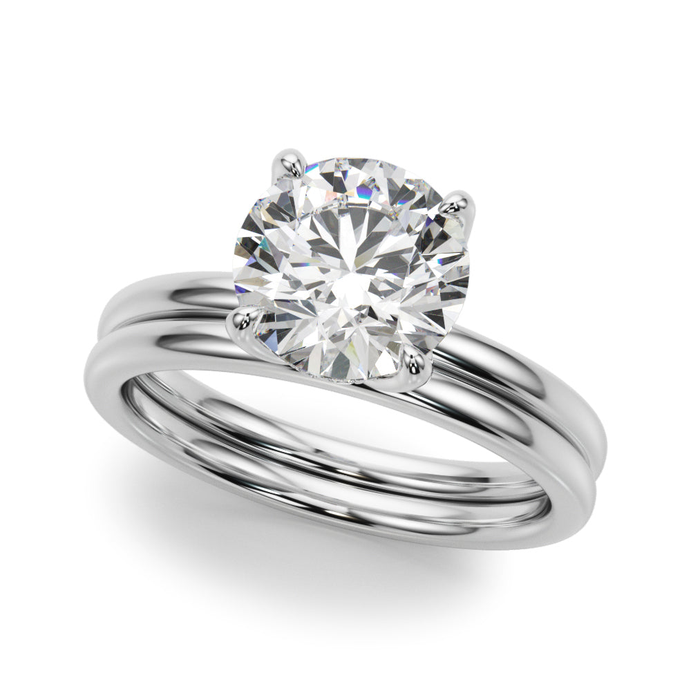 Radiant Hidden Halo Ov Engagement Ring Round Diamond Engagement Ring â€” 10K/14K Gold & Platinum