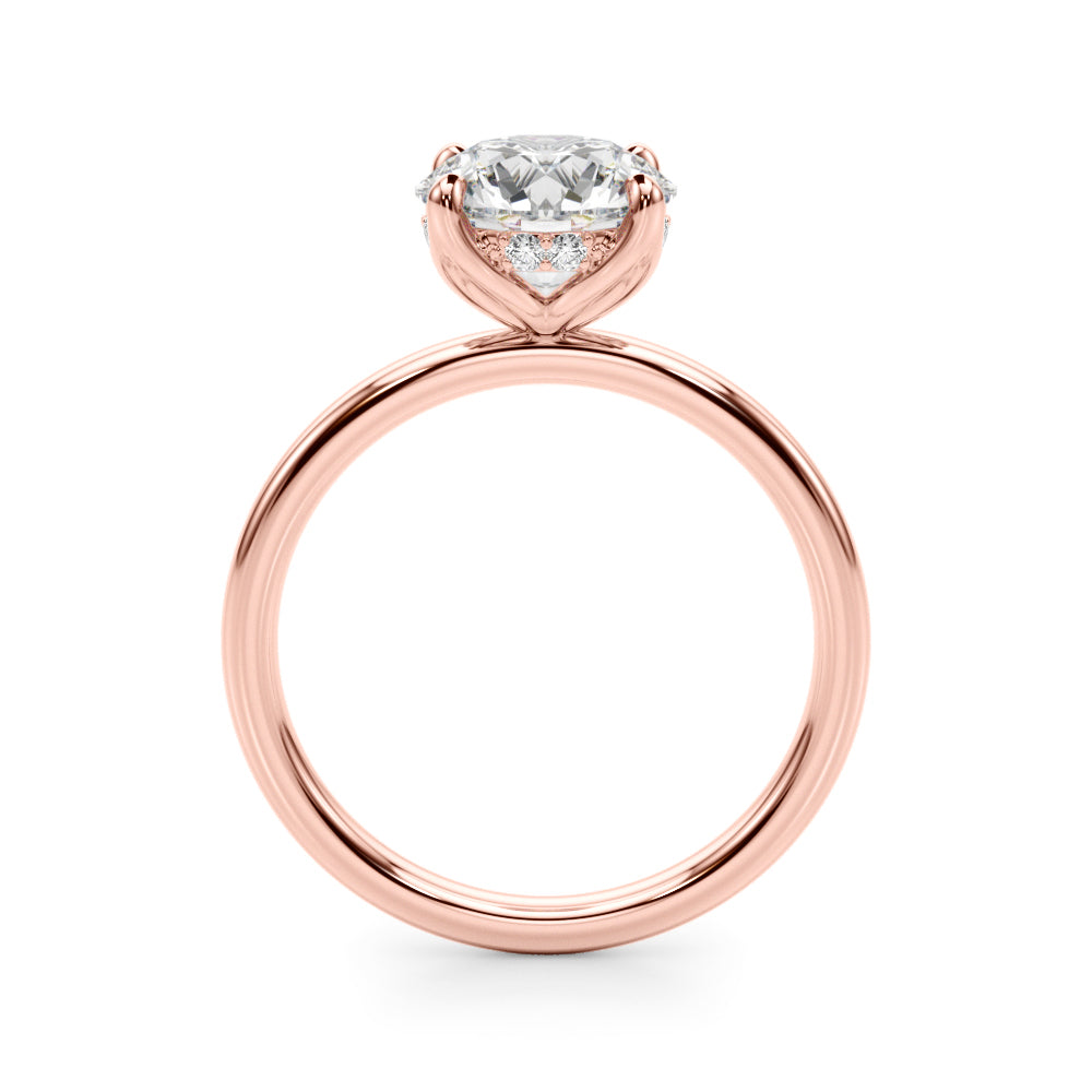 Radiant Hidden Halo Ov Engagement Ring Round Diamond Engagement Ring â€” 10K/14K Gold & Platinum