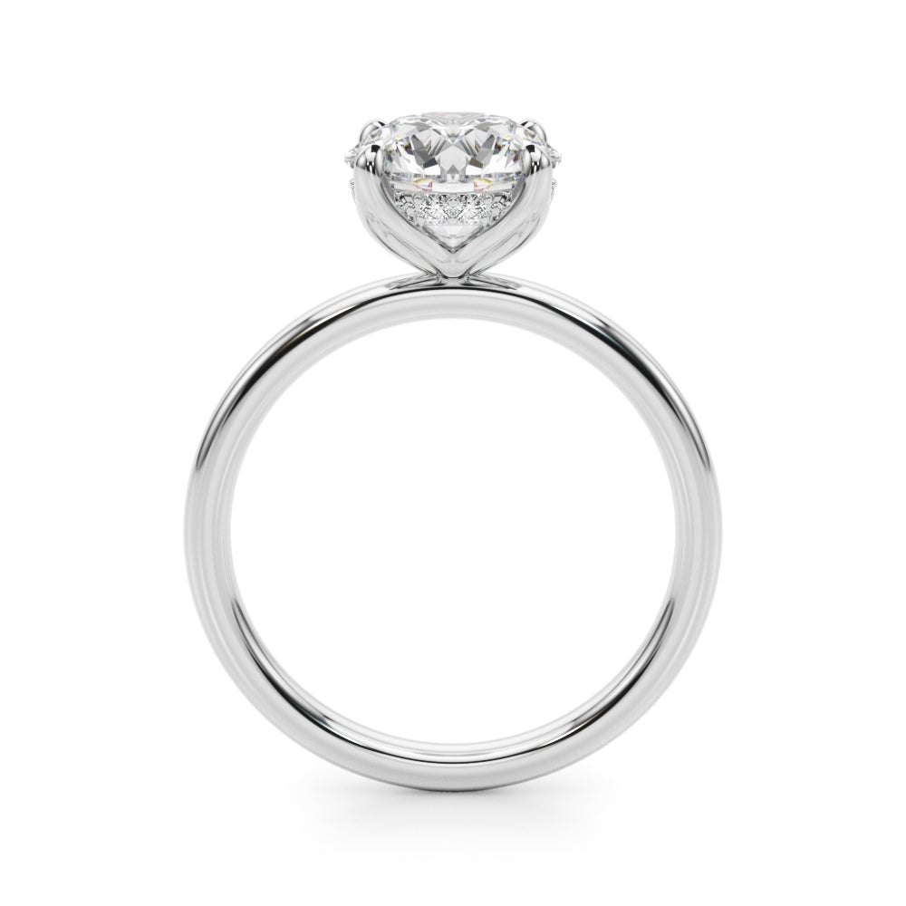 Radiant Hidden Halo Ov Engagement Ring Round Diamond Engagement Ring â€” 10K/14K Gold & Platinum