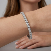 Princess Cut Diamond Tennis Bracelet in 10K/14K gold and platinum with certified lab-grown or natural diamonds