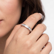 Lab-Grown Diamond Princess Half Eternity Ring in 10K/14K gold and platinum with certified lab-grown or natural diamonds