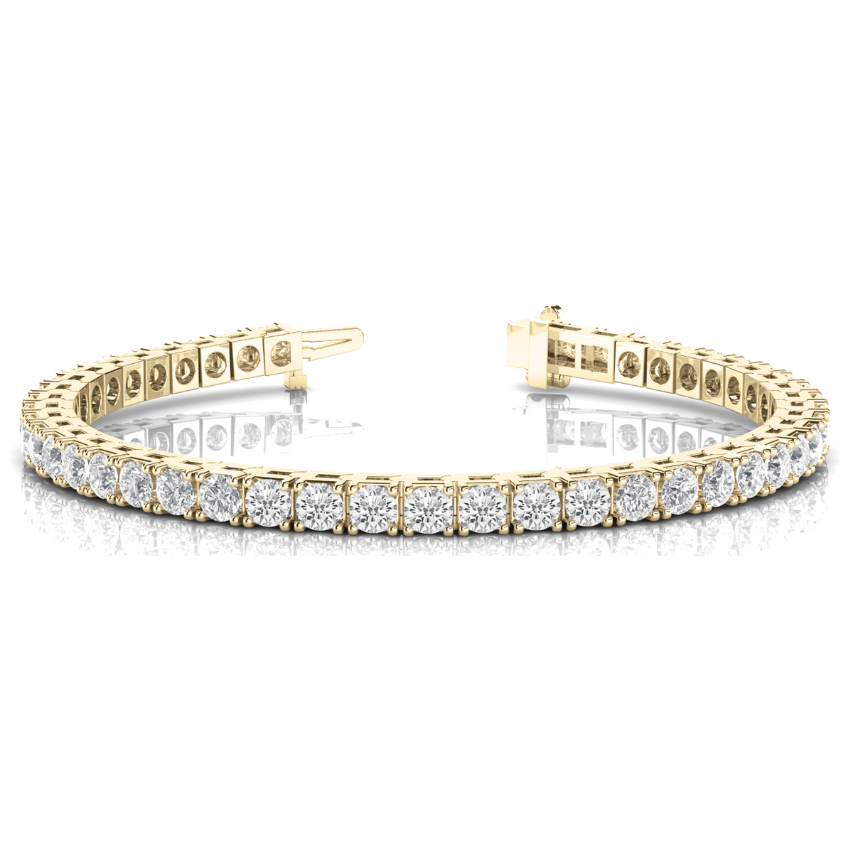 Delicate Round Cut Lab Grown Diamond Tennis Bracelet for Women in Gold & in 10K/14K gold and platinum with certified lab-grown or natural diamonds