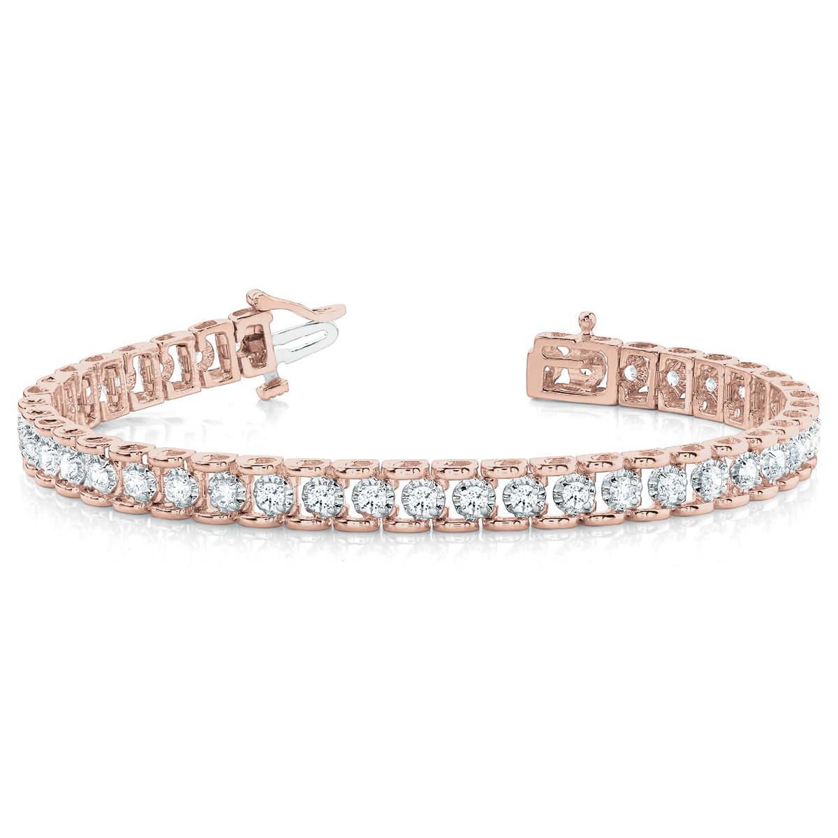 Round Cut Prong Set Diamond Tennis Bracelet / and in 10K/14K gold and platinum with certified lab-grown or natural diamonds