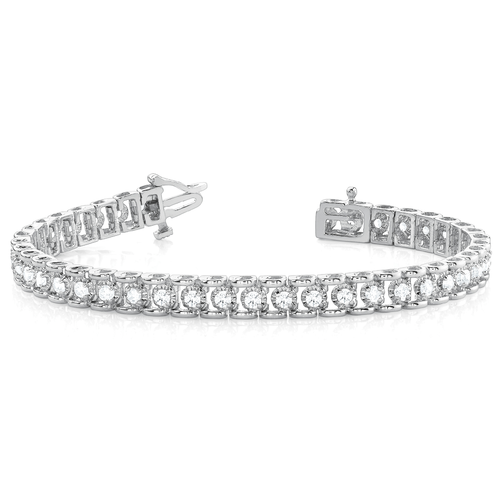 Round Cut Prong Set Diamond Tennis Bracelet / and in 10K/14K gold and platinum with certified lab-grown or natural diamonds