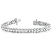 Round Cut Prong Set Diamond Tennis Bracelet / and in 10K/14K gold and platinum with certified lab-grown or natural diamonds