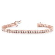 Round Cut Diamond Tennis Bracelet in Lab Grown or Natural Diamonds in 10K/14K gold and platinum with certified lab-grown or natural diamonds