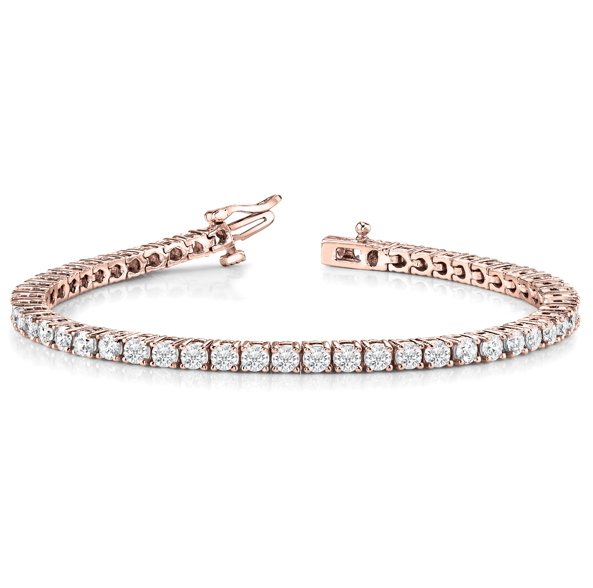Luxury Round Cut 2.50Ct to 8.00Ct Lab Grown Diamond Tennis Bracelet in Gold & in 10K/14K gold and platinum with certified lab-grown or natural diamonds