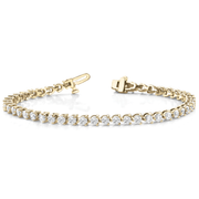Natural Diamond Tennis Bracelet in Three Prong Set with Secure Box Clasp in 10K/14K gold and platinum with certified lab-grown or natural diamonds