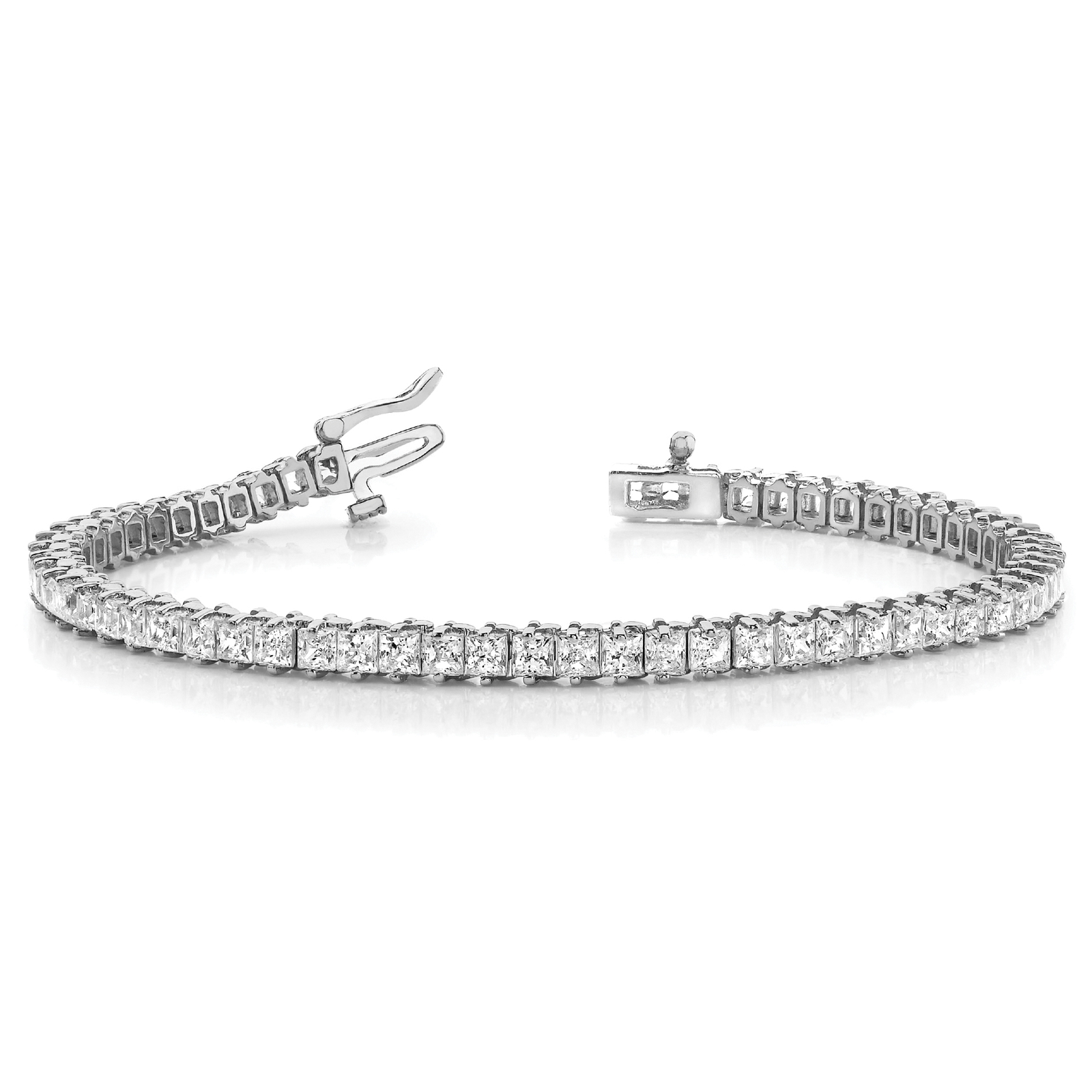 Princess Cut Diamond Tennis Bracelet in 10K/14K gold and platinum with certified lab-grown or natural diamonds