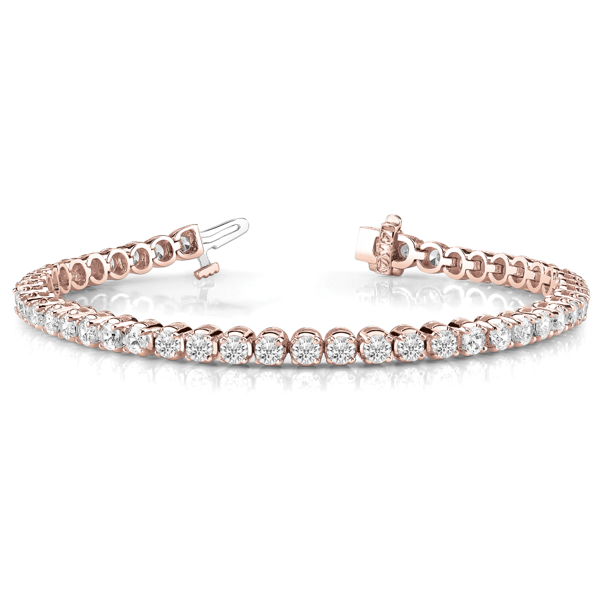 Round Cut Lab Grown Diamond Tennis Bracelet for Women in 10K/14K gold and platinum with certified lab-grown or natural diamonds