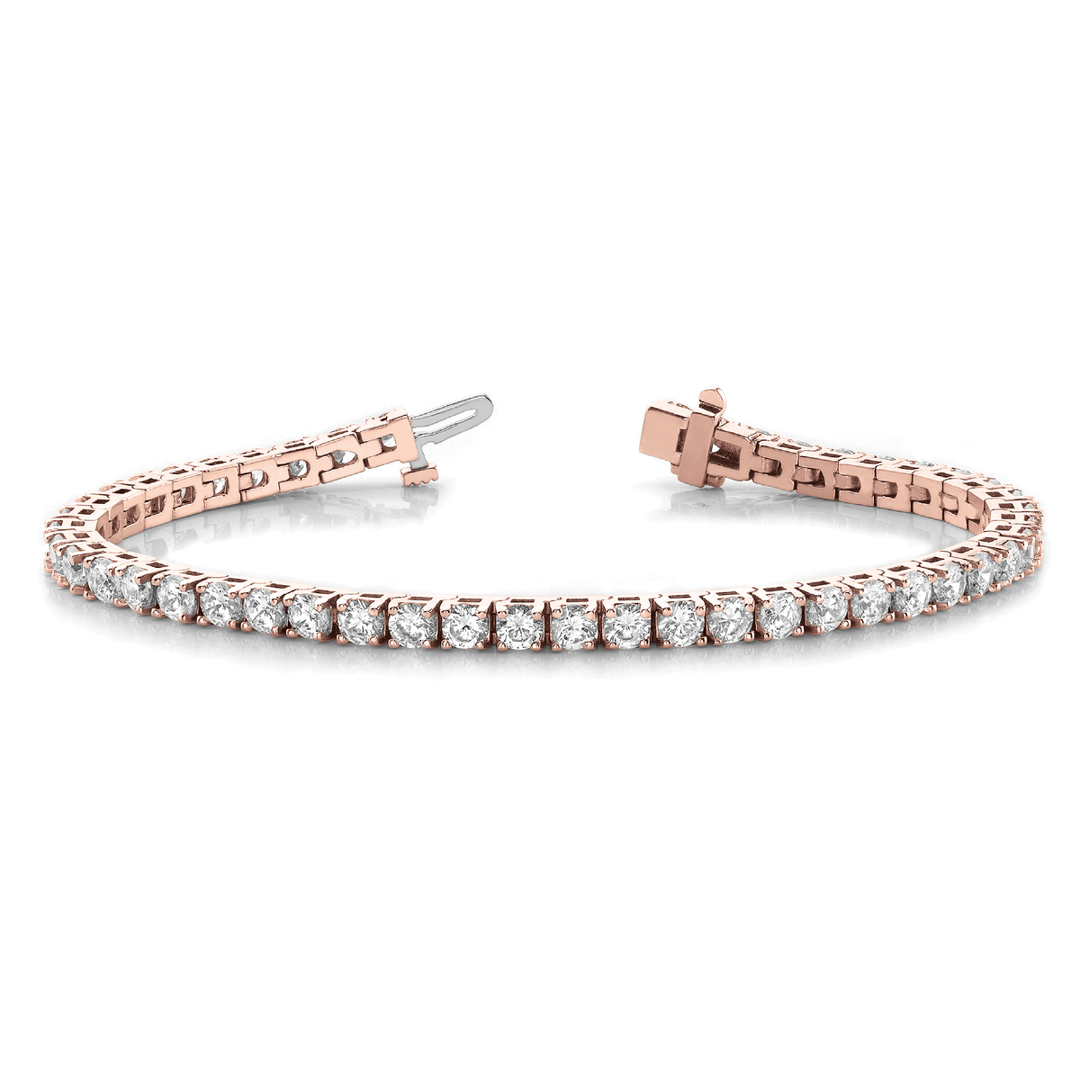 Round Diamond Tennis Bracelet in 10K/14K gold and platinum with certified lab-grown or natural diamonds
