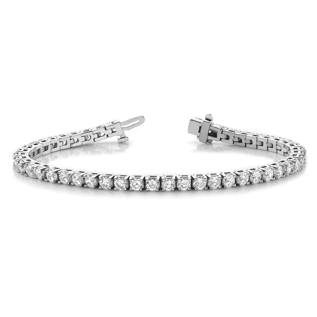 Round Diamond Tennis Bracelet in 10K/14K gold and platinum with certified lab-grown or natural diamonds