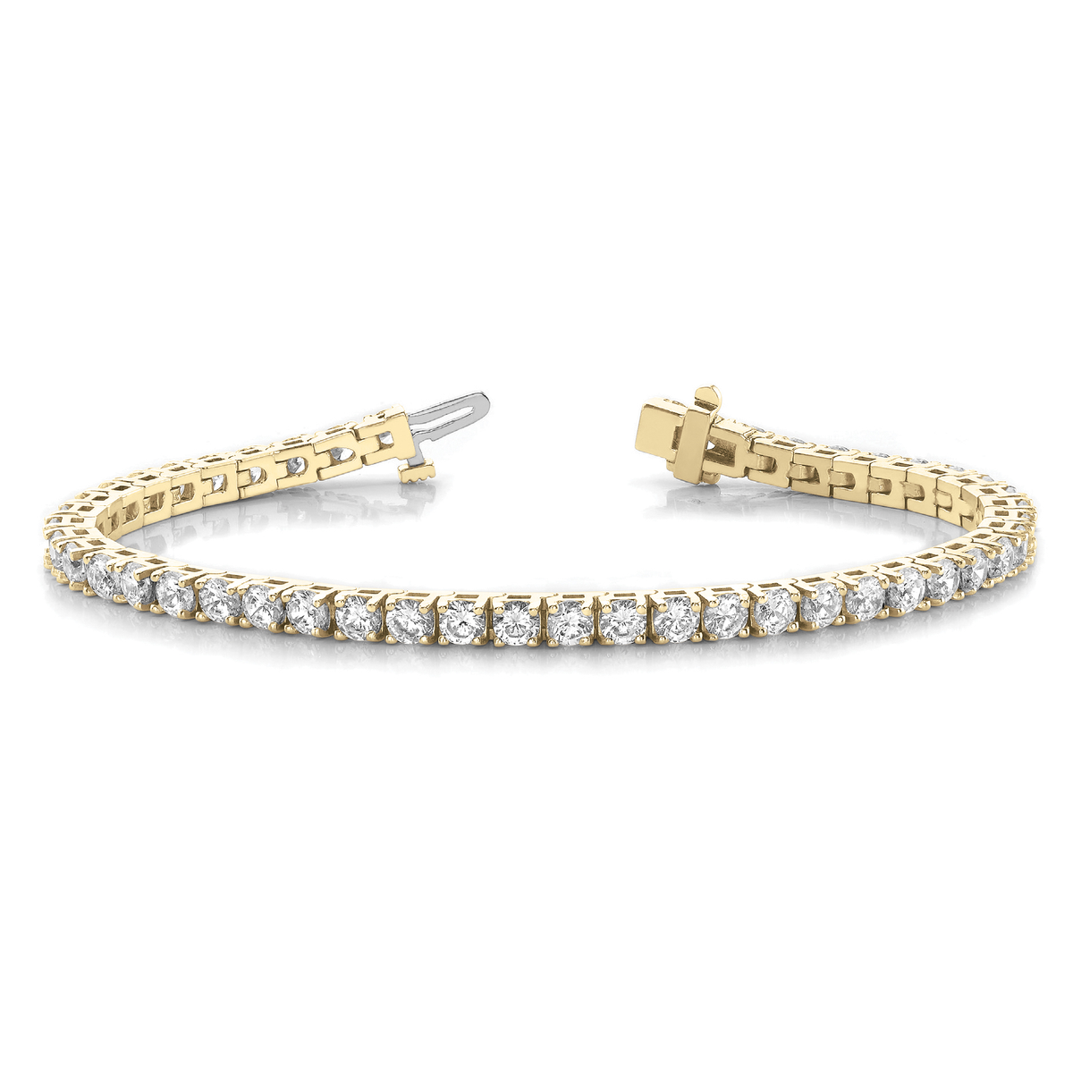 Round Diamond Tennis Bracelet in 10K/14K gold and platinum with certified lab-grown or natural diamonds