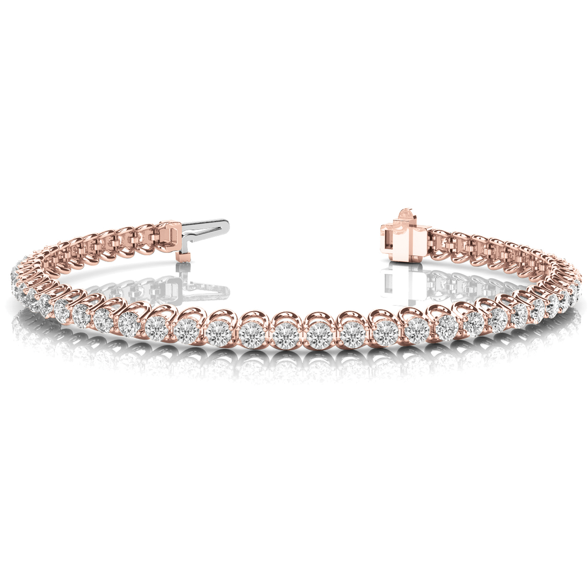 Round Diamond Tennis Bracelet in 10K/14K gold and platinum with certified lab-grown or natural diamonds