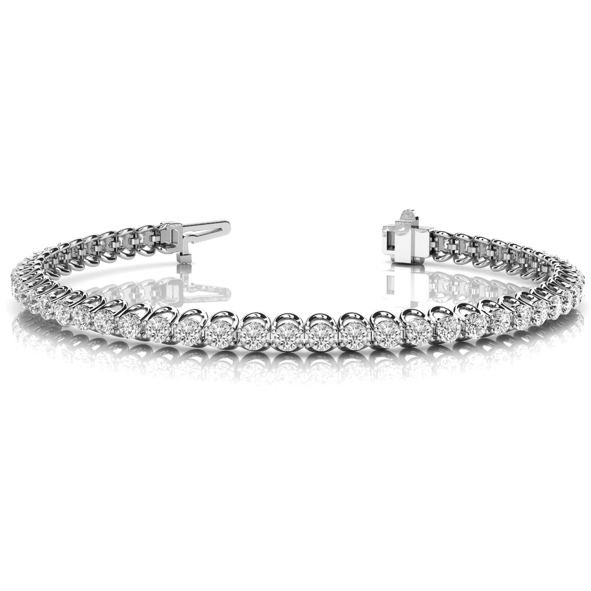 Round Diamond Tennis Bracelet in 10K/14K gold and platinum with certified lab-grown or natural diamonds