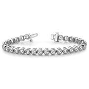Milgrain Prong Set Round Cut Diamond Tennis Bracelet for Women in Gold & in 10K/14K gold and platinum with certified lab-grown or natural diamonds