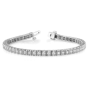 Lab Grown or Natural Round Cut Diamond Tennis Bracelet in Square Prong Setting in 10K/14K gold and platinum with certified lab-grown or natural diamonds
