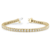 Lab Grown or Natural Round Cut Diamond Tennis Bracelet in Square Prong Setting in 10K/14K gold and platinum with certified lab-grown or natural diamonds