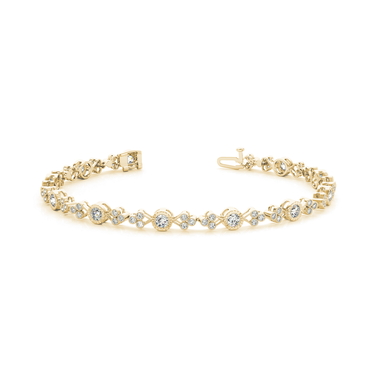 Cluster Natural Diamond Tennis Bracelet / or Platinum Hallmarked in 10K/14K gold and platinum with certified lab-grown or natural diamonds