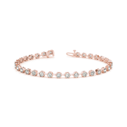 Hexagon Prong Set Lab Grown Diamond Tennis Bracelet in Gold or Platinum UK Made in 10K/14K gold and platinum with certified lab-grown or natural diamonds