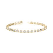 Hexagon Prong Set Lab Grown Diamond Tennis Bracelet in Gold or Platinum UK Made in 10K/14K gold and platinum with certified lab-grown or natural diamonds