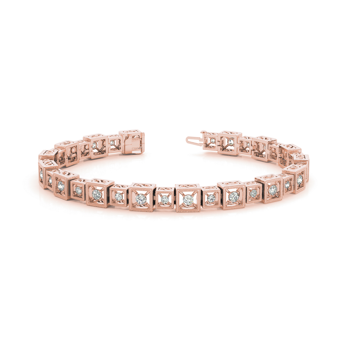 Round Cut Natural Diamond Tennis Bracelet in Gold & Platinum with Prong Setting in 10K/14K gold and platinum with certified lab-grown or natural diamonds