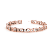Round Cut Natural Diamond Tennis Bracelet in Gold & Platinum with Prong Setting in 10K/14K gold and platinum with certified lab-grown or natural diamonds