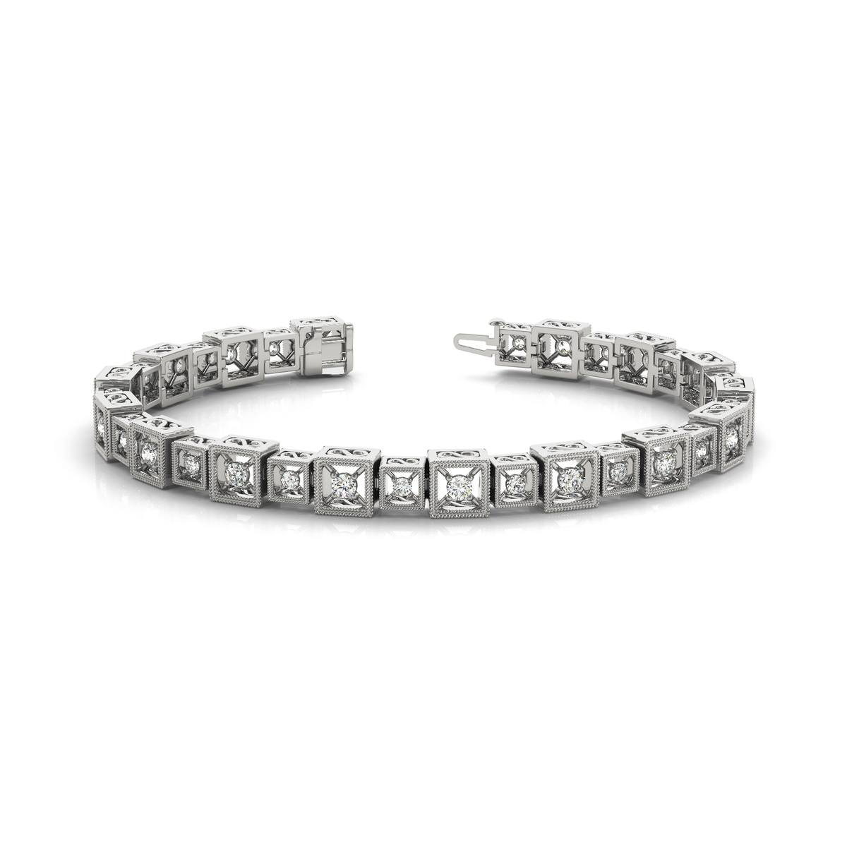 Round Cut Natural Diamond Tennis Bracelet in Gold & Platinum with Prong Setting in 10K/14K gold and platinum with certified lab-grown or natural diamonds