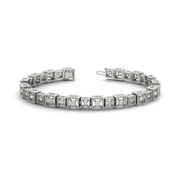 Round Cut Natural Diamond Tennis Bracelet in Gold & Platinum with Prong Setting in 10K/14K gold and platinum with certified lab-grown or natural diamonds