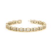 Round Cut Natural Diamond Tennis Bracelet in Gold & Platinum with Prong Setting in 10K/14K gold and platinum with certified lab-grown or natural diamonds