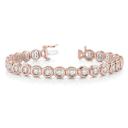 Round Diamond Tennis Bracelet in Bezel Setting in 10K/14K gold and platinum with certified lab-grown or natural diamonds