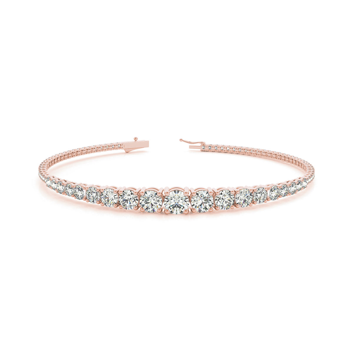 Graduated Round Diamond Tennis Bracelet or in 10K/14K gold and platinum with certified lab-grown or natural diamonds