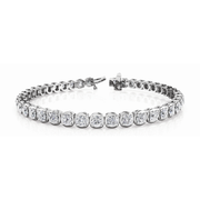 Cushion-Link Diamond Tennis Bracelet in 10K/14K gold and platinum with certified lab-grown or natural diamonds