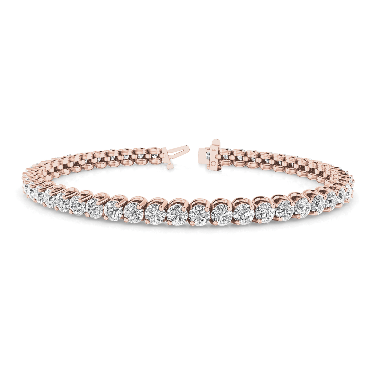 Prong Set Lab Grown or Natural Diamond Tennis Bracelet in Gold or in 10K/14K gold and platinum with certified lab-grown or natural diamonds