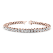 Prong Set Lab Grown or Natural Diamond Tennis Bracelet in Gold or in 10K/14K gold and platinum with certified lab-grown or natural diamonds