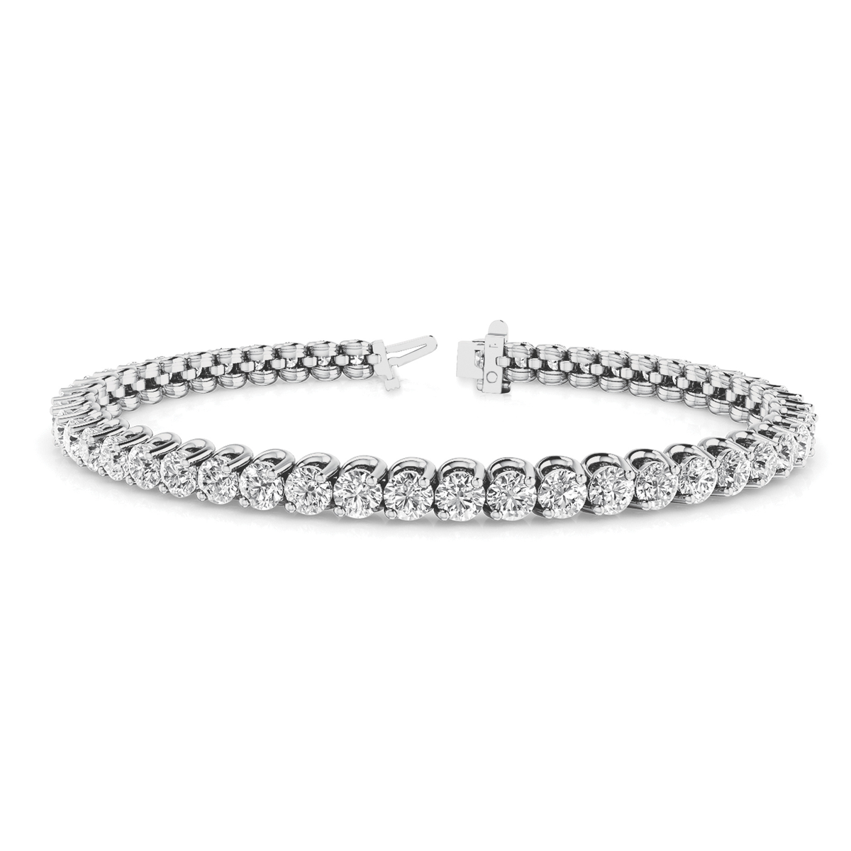 Prong Set Lab Grown or Natural Diamond Tennis Bracelet in Gold or in 10K/14K gold and platinum with certified lab-grown or natural diamonds