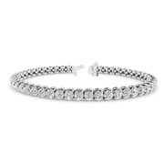 Prong Set Lab Grown or Natural Diamond Tennis Bracelet in Gold or in 10K/14K gold and platinum with certified lab-grown or natural diamonds