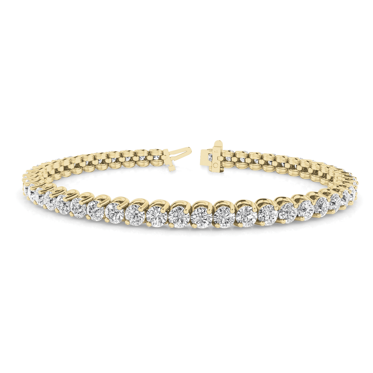 Prong Set Lab Grown or Natural Diamond Tennis Bracelet in Gold or in 10K/14K gold and platinum with certified lab-grown or natural diamonds