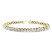 Prong Set Lab Grown or Natural Diamond Tennis Bracelet in Gold or in 10K/14K gold and platinum with certified lab-grown or natural diamonds