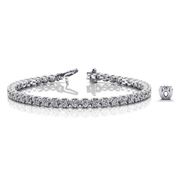 Round Brilliant Cut Prong Set Diamond Tennis Bracelet Solid Gold & in 10K/14K gold and platinum with certified lab-grown or natural diamonds