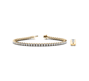 Round Cut Lab Grown or Natural Diamond Tennis Bracelet in 10K/14K gold and platinum with certified lab-grown or natural diamonds