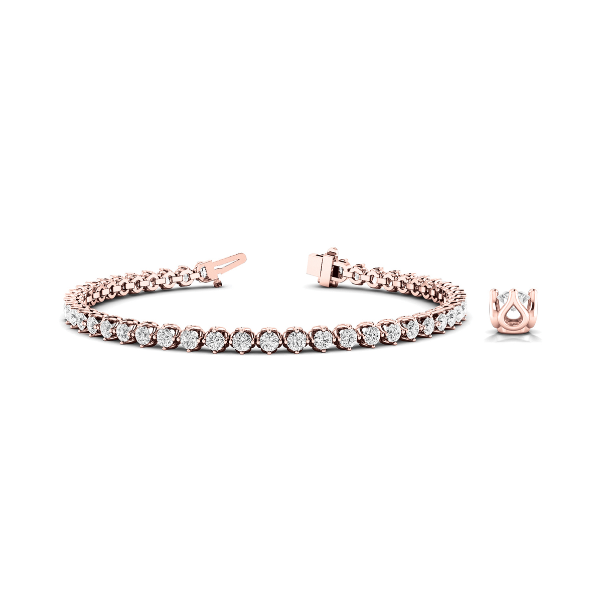Classic Lab Grown Or Natural Round Cut Diamond Tennis Bracelet in 10K/14K gold and platinum with certified lab-grown or natural diamonds