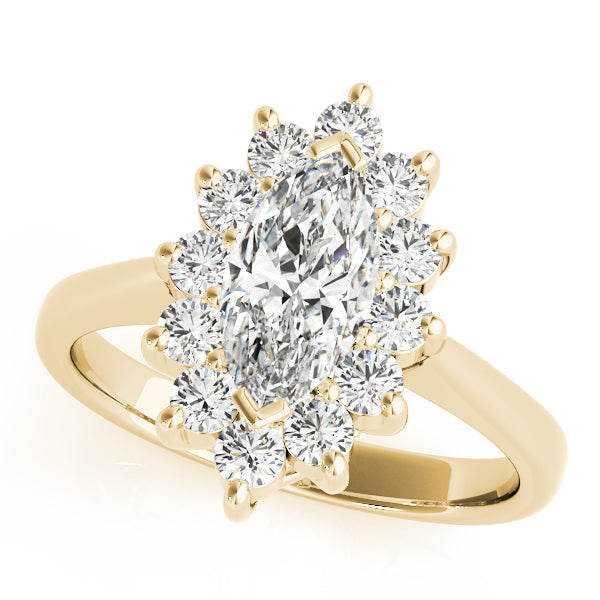 Sophisticated Color Rings Marquise Diamond Engagement Ring in 10K/14K gold and platinum with certified lab-grown or natural diamonds